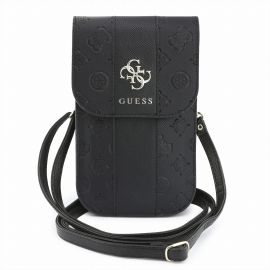 Juodas telefono krepšys "Guess PU 4G Peony Stripe Metal Logo Phone Bag"