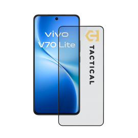 Juodas apsauginis stiklas telefonui Vivo V70 Lite "Tactical Glass Shield 5D"