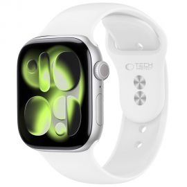 Balta silikoninė apyrankė Apple Watch 8 / 9 / 10 / 11 / 12 / SE  (40 / 41 / 42MM) "Tech-Protect Silicone"