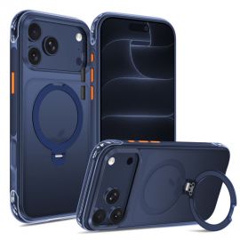 Tamsiai mėlynas matinis dėklas Apple Iphone 17 Pro / 18 Pro „TECH-PROTECT MAGAIR STAND MAGSAFE CC”