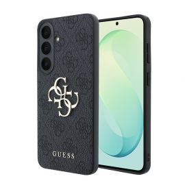 Juodas originalus dėklas Guess PU 4G Metal Logo telefonui Samsung Galaxy S26 FE