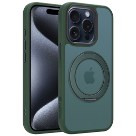 Tamsiai žalias dėklas Apple Iphone 15 Pro "Tactical MagForce Hyperstand"