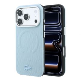 Mėlynas dėklas Lacoste PVC Petit Pique Semi Wrap Embossed MagSafe telefonui Apple iPhone 18 Pro