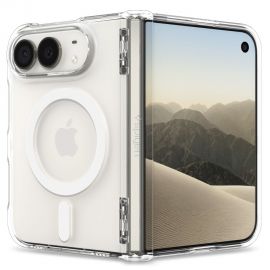 Skaidrus-baltas dėklas Iphone Duo "Spigen Ultra Hybrid Pro Magsafe"