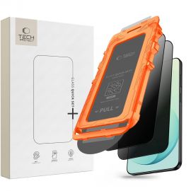 Juodas privatumo apsauginis stiklas telefonui Samsung Galaxy S26 FE " Tech-Protect Quick Set Spy+2-Pack"