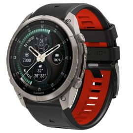 Juoda-raudona apyrankė GARMIN FENIX 5X / 5X PLUS / 6X / 6X PRO / 7X / 8 / 8 PRO / 9 / 9 PRO (47 MM) "Tech-Protect Iconband Pro"