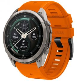 Oranžinė silikoninė apyrankė GARMIN FENIX 5 / 6 / 6 PRO / 7 / 8 / 8 PRO / E / 9 / 9 PRO (47 MM) "Tech-Protect Silicone"