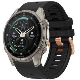 Juoda silikoninė apyrankė FENIX 5S / 5S PLUS / 6S / 6S PRO / 7S / 8 / 9 / 9 PRO (43 MM)  "Tech-Protect Silicone"