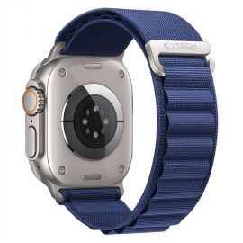 Tamsiai mėlyna apyrankė Apple Watch 8 / 9 / 10 / 11 / 12 / SE / Ultra (44 / 45 / 46 / 49mm) "Tech-Protect Nylon Pro"
