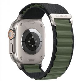 Juoda-žalia apyrankė Apple Watch 8 / 9 / 10 / 11 / 12 / SE / Ultra (44 / 45 / 46 / 49mm) "Tech-Protect Nylon Pro"