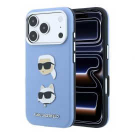Mėlynas dėklas Karl Lagerfeld PU Semi Wrap Saffiano K&CH Heads telefonui Apple Iphone 18 Pro