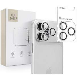 Sidabrinis stiklas galiniai kamerai Apple Iphone 18 Pro / 18 Pro Max "Hofi Camring Fit+"