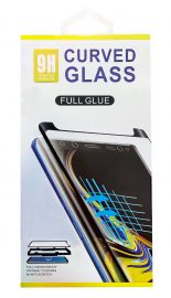 9D Curved Full Glue juodas apsauginis ekrano stikliukas Samsung S908 S22 Ultra 5G (Su išpjovimu piršto antspaudui"