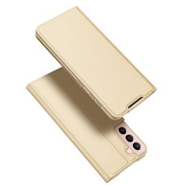 Auksinės spalvos atverčiamas dėklas Samsung Galaxy G991 S21 5G "Dux Ducis Skin Pro"