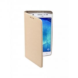 Auksinės spalvos atverčiamas dėklas Samsung Galaxy J500 J5 "Smart Magnet"