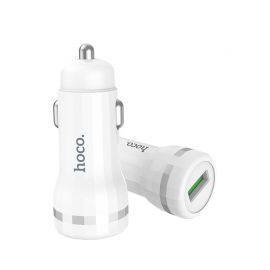 Baltas įkroviklis automobilinis Hoco Z27A Staunch Quick Charge 3.0 (3.1A)