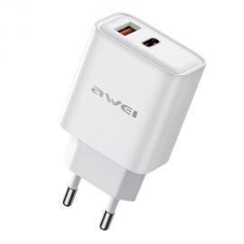 Baltas įkroviklis Awei PD81-EU USB-A / USB-C