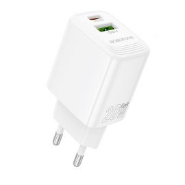 Baltas įkroviklis Borofone BN27 20W USB-C / USB-A