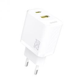 Baltas įkroviklis Dudao A26T GaN 25W USB-C / USB-A
