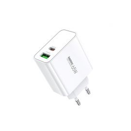 Baltas įkroviklis Remax RP-U125 65W GaN USB-C / USB-A