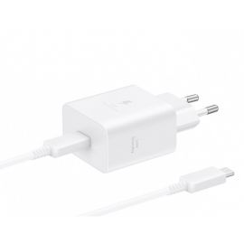 Baltas įkroviklis Samsung EP-T4511XWEGEU 45W USB-C + USB-C to USB-C cable 1.8m