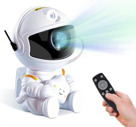 Baltas LED 3D galaktikų ir žvaigždžių projektorius Reach Mini Astronaut