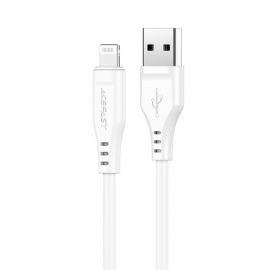 Baltas USB kabelis Acefast C3-02 MFi USB-A to Lightning 1.2m