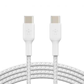 Baltas USB kabelis Belkin Boost Charge Braided USB-C to USB-C 1.0m