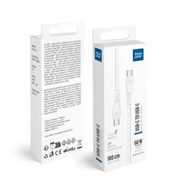 Baltas USB kabelis Blue Star PJ-DQ1-C USB-C to USB-C 60W 1.0m