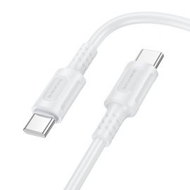 Baltas USB kabelis Borofone BX111 60W USB-C to USB-C 1.0m