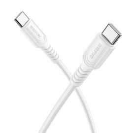 Baltas USB kabelis Borofone BX116 60W USB-C to USB-C 1.0m