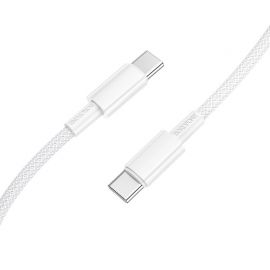 Baltas USB kabelis Borofone BX117 60W USB-C to USB-C 1.0m