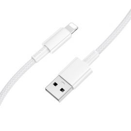 Baltas USB kabelis Borofone BX117 USB-A to Lightning 1.0m