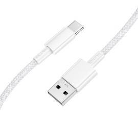 Baltas USB kabelis Borofone BX117 USB-A to USB-C 1.0m