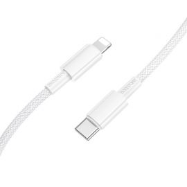 Baltas USB kabelis Borofone BX117 USB-C to Lightning 1.0m