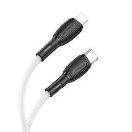 Baltas USB kabelis Borofone BX86 Advantage PD Type-C į Lightning 1.0m