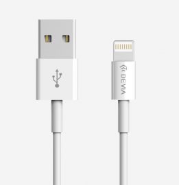 Baltas USB kabelis Devia Smart Lightning 2.0m