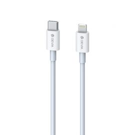 Baltas USB kabelis Devia Smart PD Type-C į Lightning 1.0m 20W 3A