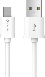 Baltas USB kabelis Devia Smart Type-C 2.0m