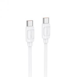Baltas USB kabelis Hoco X115 240W USB-C to USB-C 1.0m