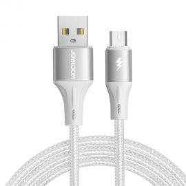 Baltas USB kabelis Joyroom SA25-AM3 USB to MicroUSB 3A 1.2m