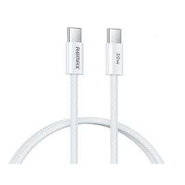 Baltas USB kabelis Remax RC-C010 USB-C to USB-C 30W 1.0m