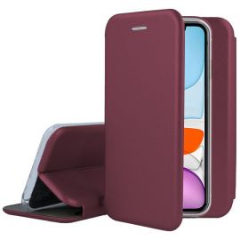Bordo spalvos atverčiamas dėklas Samsung Galaxy A025F A02s "Book Elegance"