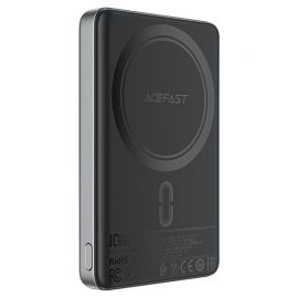 Juoda išorinė baterija Power Bank Acefast M12-10000 PD20W Magnetic Wireless 10000mAh