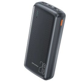 Juoda išorinė baterija Power Bank Awei P19K 5V / 2.4A 20000mAh