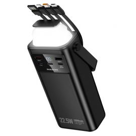 Juoda išorinė baterija Power Bank Borofone BJ65 22.5W 30000mAh