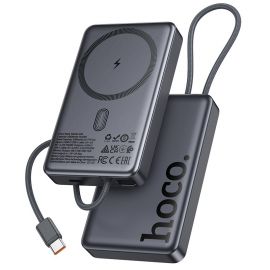 Juoda išorinė baterija Power Bank Hoco Q44 20W Magnetic 10000mAh