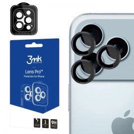 Juodas apsauginis stikliukas kamerai 3MK Lens Pro Apple iPhone 17 Pro / 17 Pro Max