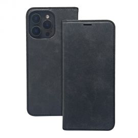 Juodas atverčiamas dėklas Samsung A165 A16 4G / A166 A16 5G "Smart Suede"