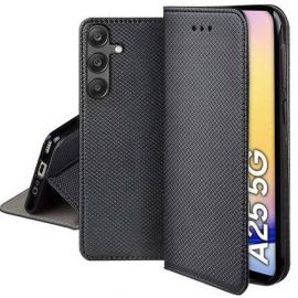 Juodas atverčiamas dėklas Samsung A256 A25 5G "Smart Magnet"